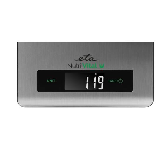 Cantar de bucatarie ETA Nutri Vital Smart 0790 90000, 5 Kg, precizie 1 g, tehnologie wireless , otel inoxidabil - 3- Roveli