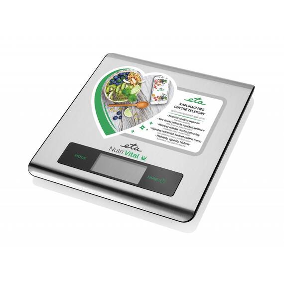 Cantar de bucatarie ETA Nutri Vital Smart 0790 90000, 5 Kg, precizie 1 g, tehnologie wireless , otel inoxidabil - 4- Roveli