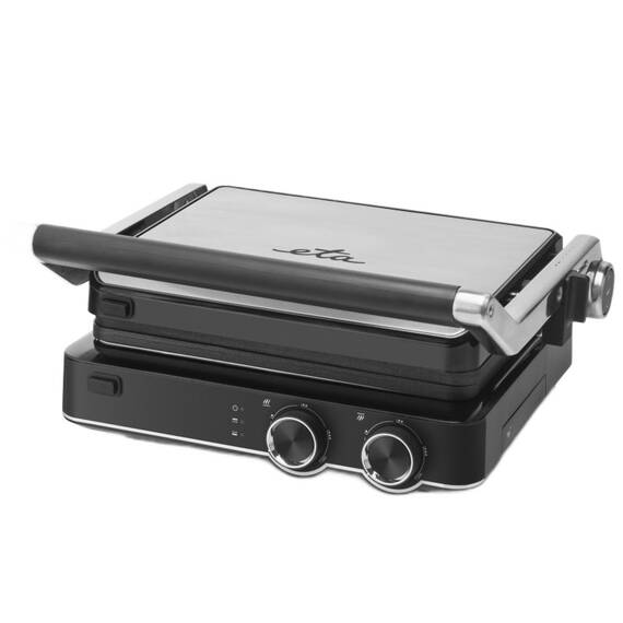 Gratar electric ETA GrilChef 5156, 2000 W, otel inoxidabil, deschidere la 180 de grade, 2 termostate - - Roveli