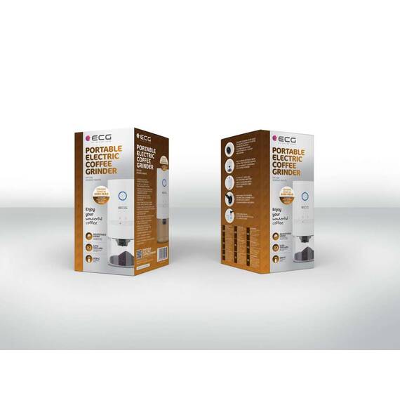 Rasnita de cafea electrica portabila ECG KM 150 Minimo, incarcare USB, 3,7 volti, 13 W, 30 g, culoare alba - 16- Roveli