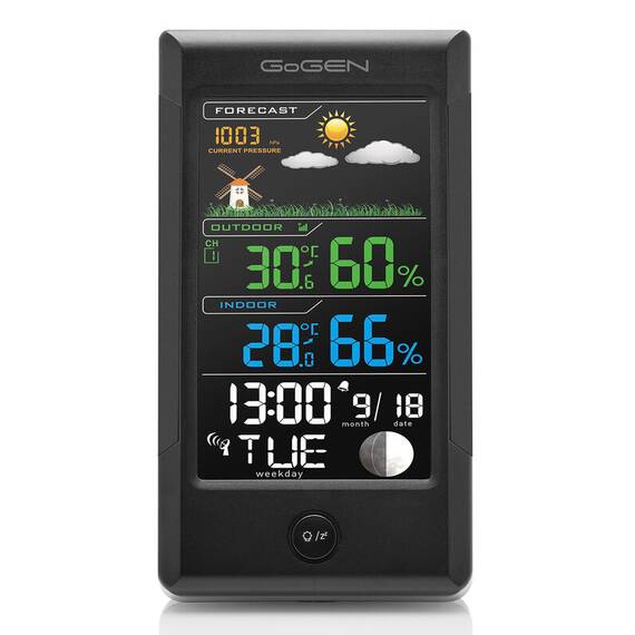 Statie meteo interior-exterior GoGEN ME 1296, senzor extern fara fir, LCD color - - Roveli