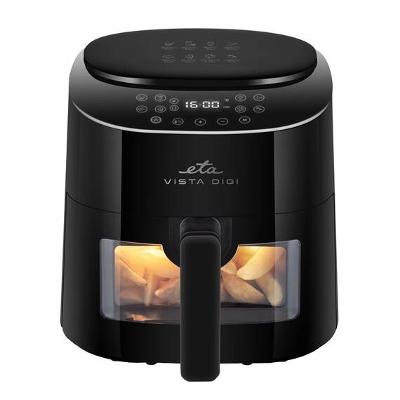 Friteuza cu aer cald ETA Vista Digi 1168 90000, 1300W, 4.3 litri, 8 programe, 40-220 °C, negru - - Roveli