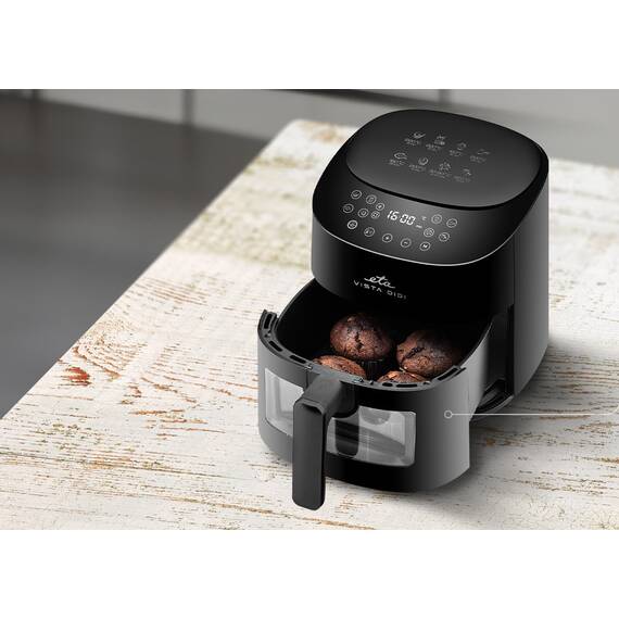 Friteuza cu aer cald ETA Vista Digi 1168 90000, 1300W, 4.3 litri, 8 programe, 40-220 °C, negru - 6- Roveli