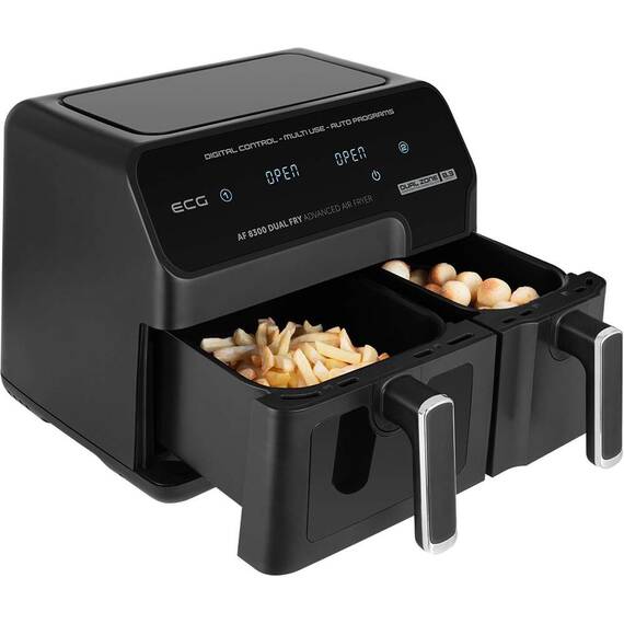 Friteuza dubla cu aer cald ECG AF 8300 Dual Fry, 5.2 + 3.1 litri, 2700 W, 8 programe, control temperatura 80-200°C - 5- Roveli