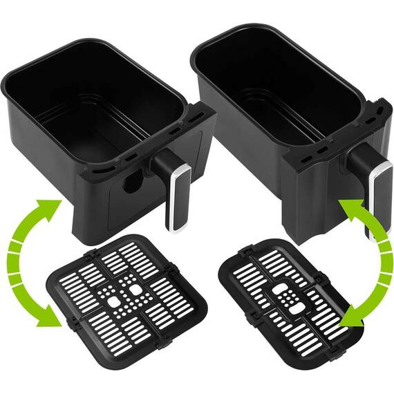 Friteuza dubla cu aer cald ECG AF 8300 Dual Fry, 5.2 + 3.1 litri, 2700 W, 8 programe, control temperatura 80-200°C - 14- Roveli