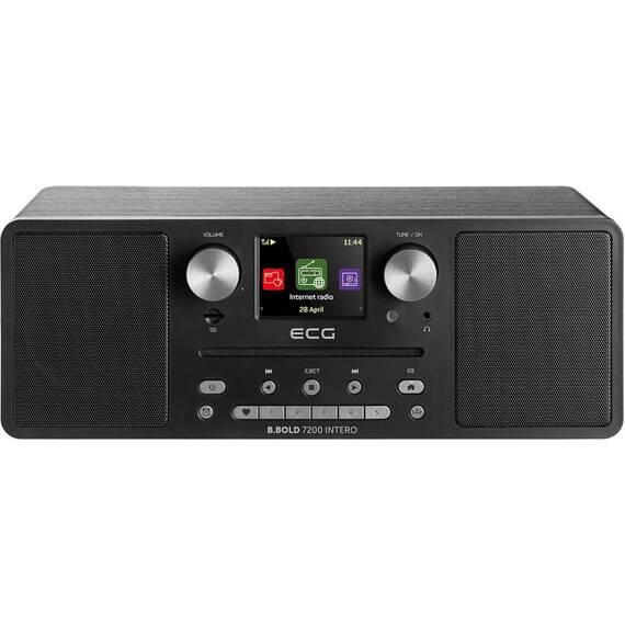 Internet radio ECG B.BOLD 7200 Intero Black, FM + DAB, stereo 2 × 10 W, CD audio si MP3, Bluetooth, USB, carcasa lemn, negru - 2- Roveli