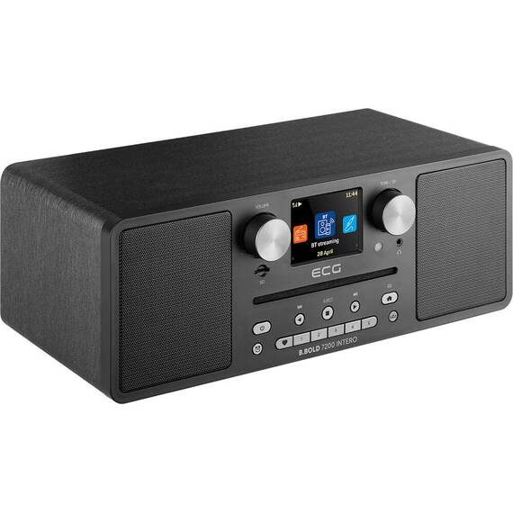 Internet radio ECG B.BOLD 7200 Intero Black, FM + DAB, stereo 2 × 10 W, CD audio si MP3, Bluetooth, USB, carcasa lemn, negru - 4- Roveli