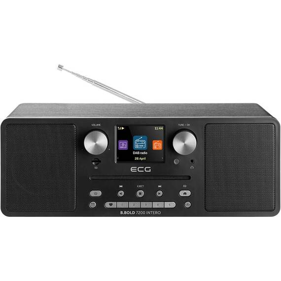 Internet radio ECG B.BOLD 7200 Intero Black, FM + DAB, stereo 2 × 10 W, CD audio si MP3, Bluetooth, USB, carcasa lemn, negru - 5- Roveli
