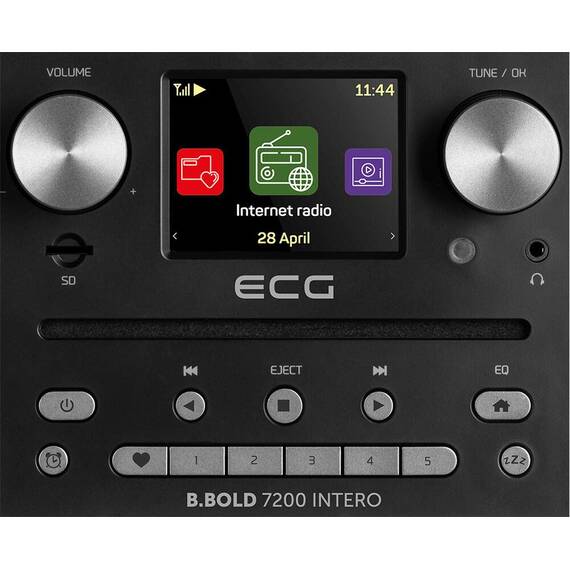 Internet radio ECG B.BOLD 7200 Intero Black, FM + DAB, stereo 2 × 10 W, CD audio si MP3, Bluetooth, USB, carcasa lemn, negru - 6- Roveli