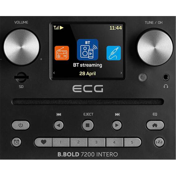 Internet radio ECG B.BOLD 7200 Intero Black, FM + DAB, stereo 2 × 10 W, CD audio si MP3, Bluetooth, USB, carcasa lemn, negru - 7- Roveli