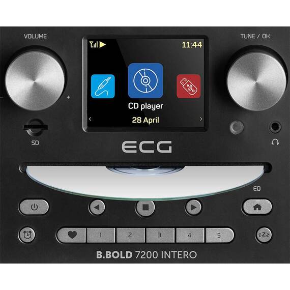 Internet radio ECG B.BOLD 7200 Intero Black, FM + DAB, stereo 2 × 10 W, CD audio si MP3, Bluetooth, USB, carcasa lemn, negru - 13- Roveli