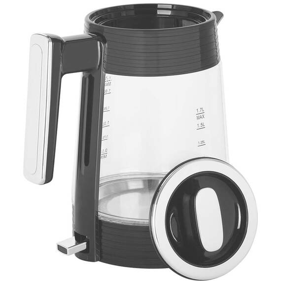 Fierbator electric ECG RK 1750 Stripe, 2200 W, 1.7 litri, sticla borosilicata, elemente din otel inoxidabil - 8- Roveli