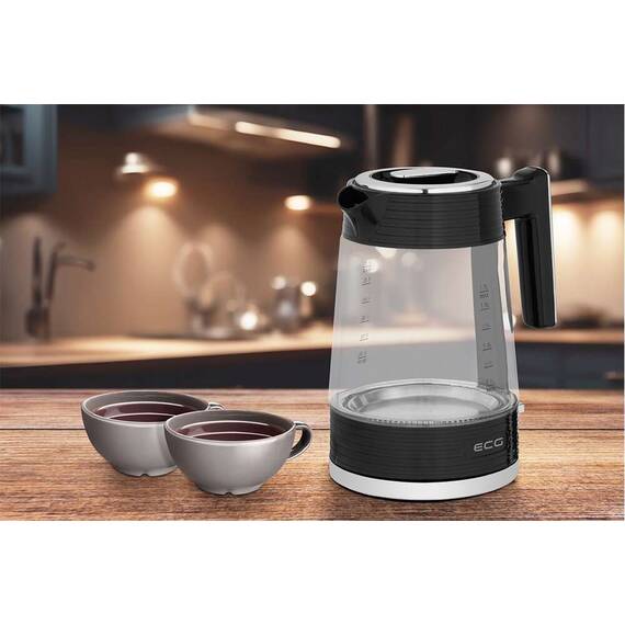 Fierbator electric ECG RK 1750 Stripe, 2200 W, 1.7 litri, sticla borosilicata, elemente din otel inoxidabil - 14- Roveli
