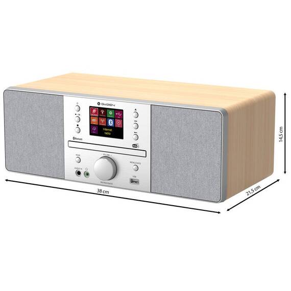 Internet radio GoGEN IR 267 BTDAB, 2x10W, DAB+/FM, CD, LCD, Bluetooth, Spotify Connect, argintiu/maro - 4- Roveli