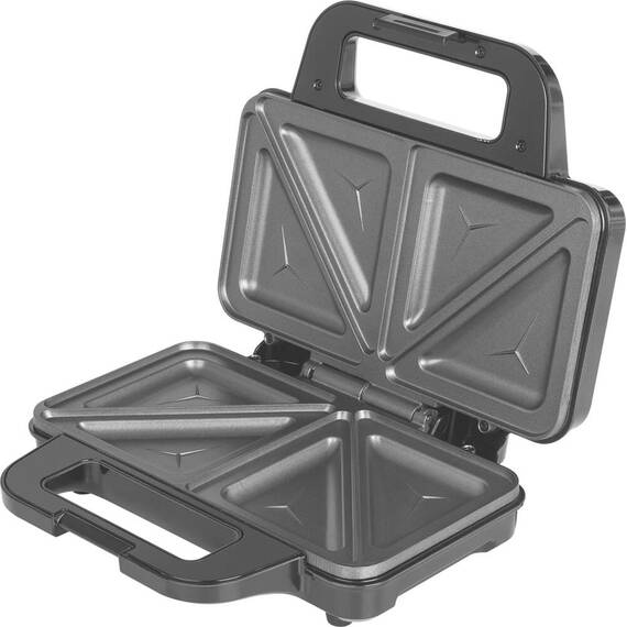 Sandwich maker ECG S 2120 Grande, 900 W, 4 sandvisuri triunghiulare, design din otel inoxidabil si plastic - 3- Roveli