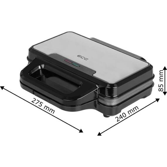 Sandwich maker ECG S 2120 Grande, 900 W, 4 sandvisuri triunghiulare, design din otel inoxidabil si plastic - 10- Roveli