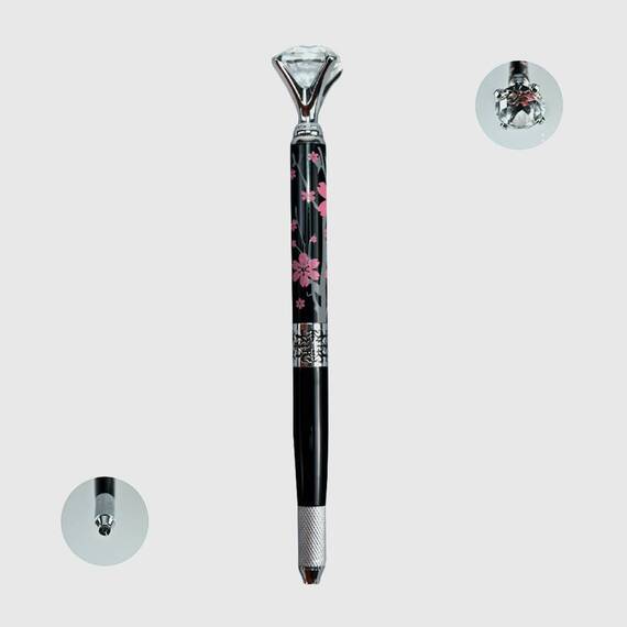 Stilou Microblading Cu Diamant si Flori - - Roveli