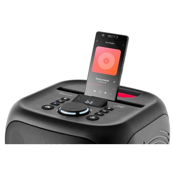 Boxa portabila JVC XS-EP314B, 60W, LED, Bluetooth, Karaoke, AUX, intrare USB, TWS, Microfon, Negru - 4- Roveli
