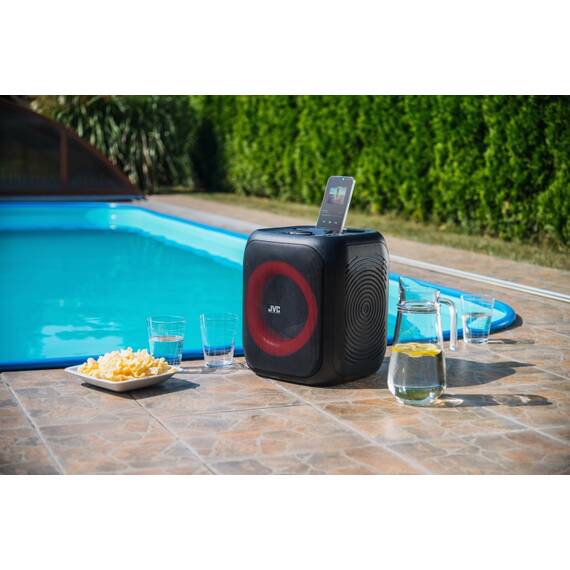 Boxa portabila JVC XS-EP314B, 60W, LED, Bluetooth, Karaoke, AUX, intrare USB, TWS, Microfon, Negru - 8- Roveli