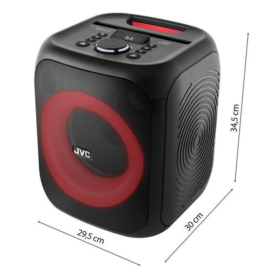 Boxa portabila JVC XS-EP314B, 60W, LED, Bluetooth, Karaoke, AUX, intrare USB, TWS, Microfon, Negru - 10- Roveli