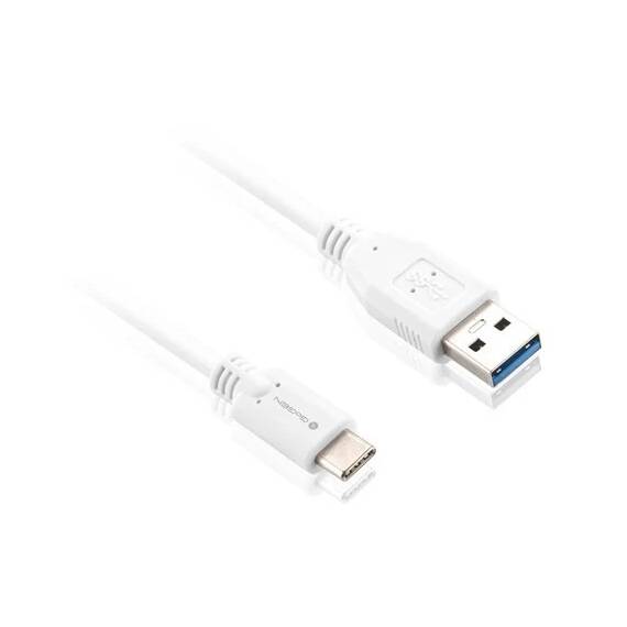 Cablu de incarcare si transfer de date GoGEN USB / USB-C, incarcare rapida, 1 m, alb - - Roveli