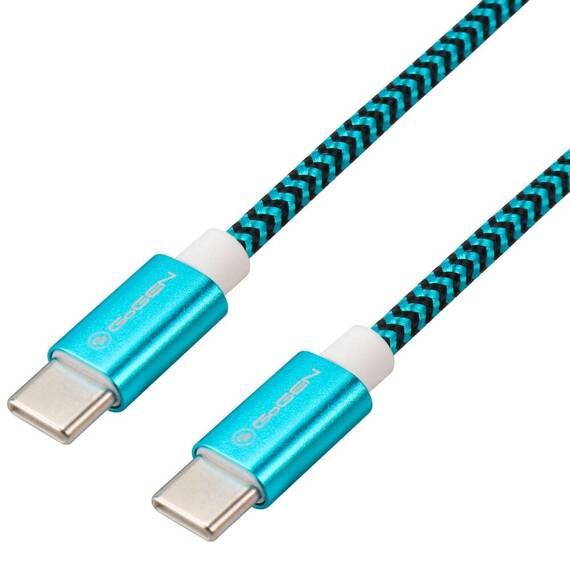 Cablu pentru incarcare si transfer de date GoGEN USB-C/USB-C, 1 m, impletitura textila, albastru - - Roveli