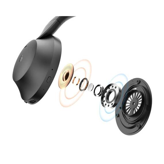 Casti audio fara fir GoGEN HBTM 93B, Over the Ear, Bluetooth 5.3, functie anulare zgomot ambiental, microfon, negru - 4- Roveli