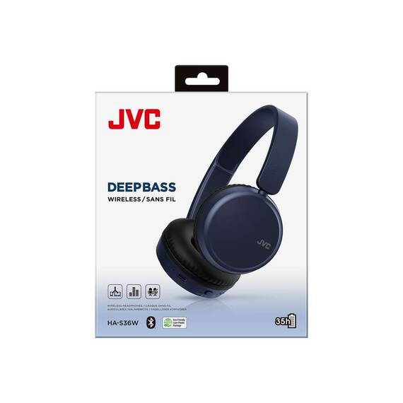 Casti audio On-Ear JVC HA-S36W-A-U, Bluetooth, Autonomie 35h, microfon, Albastru - 3- Roveli