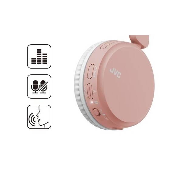 Casti audio On-Ear JVC HA-S36W-P-U, Bluetooth, Autonomie 35h, microfon, Roz - 2- Roveli