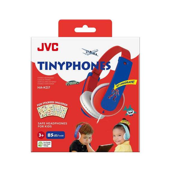 Casti JVC pentru copii HA-KD7-RNE, Over-ear, rosu-albastru - 2- Roveli