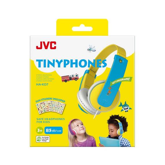 Casti JVC pentru copii HA-KD7-YNE, Over-ear, galben-albastru - 2- Roveli