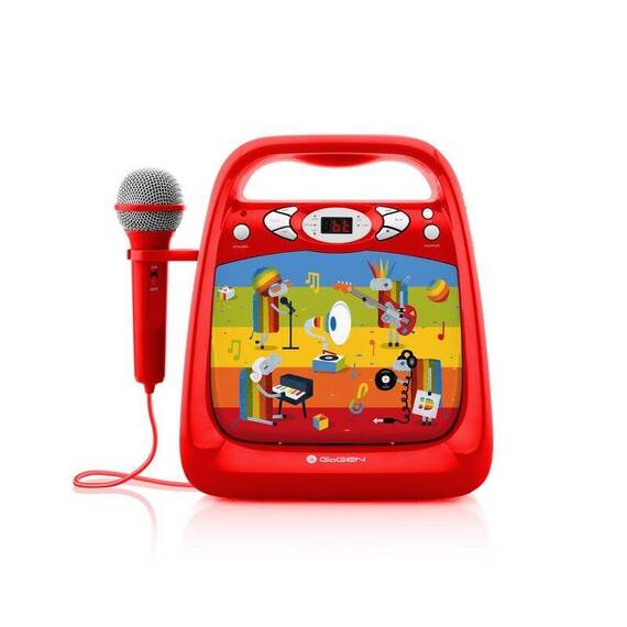 CD player cu Bluetooth si functie karaoke GoGEN DECKO, USB, MP3, Microfon, Rosu - 2- Roveli