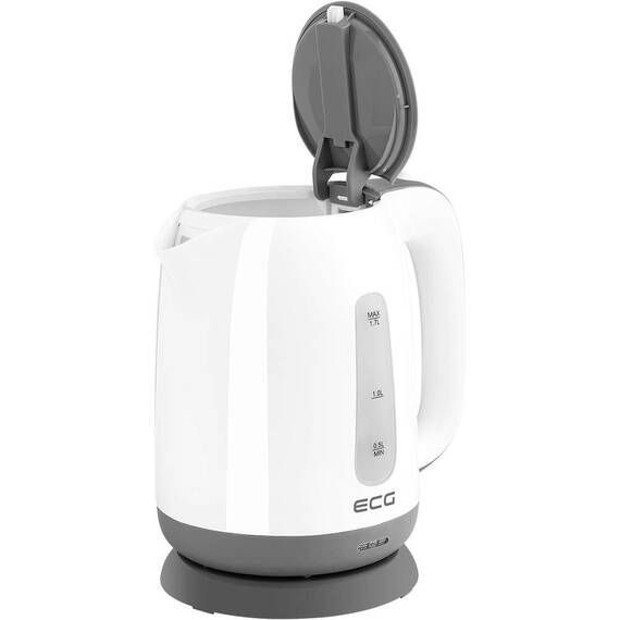 Fierbator electric ECG RK 1759 Classica Grigio, 2200 W, 1.7 litri, plastic de calitate, alb cu gri - 2- Roveli