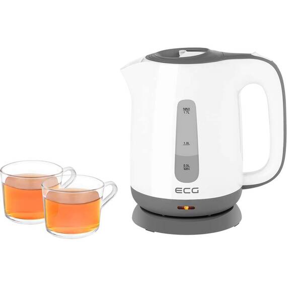Fierbator electric ECG RK 1759 Classica Grigio, 2200 W, 1.7 litri, plastic de calitate, alb cu gri - 9- Roveli