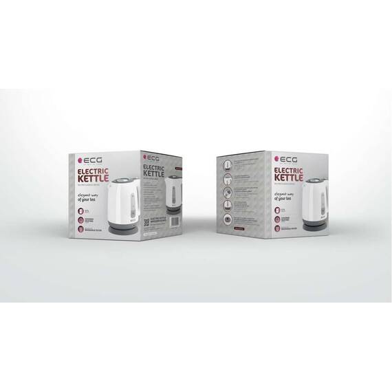 Fierbator electric ECG RK 1759 Classica Grigio, 2200 W, 1.7 litri, plastic de calitate, alb cu gri - 12- Roveli