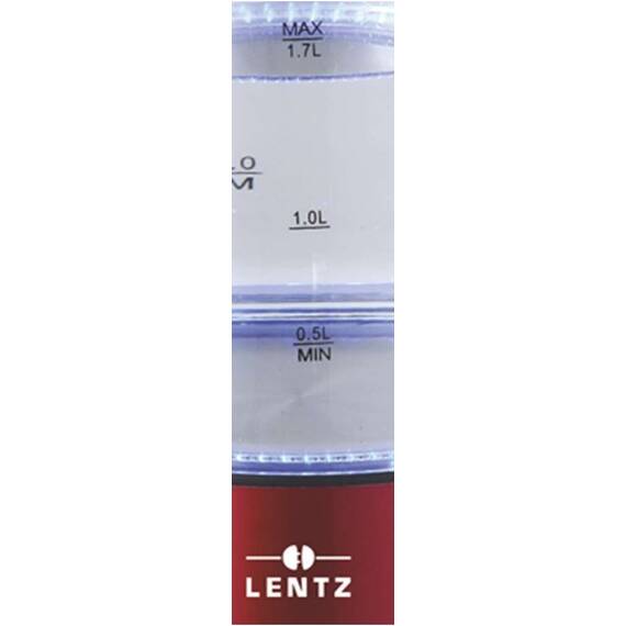 Fierbator electric LENTZ 74128, 1.7 litri, 2200W, sticla, iluminare LED, rosu - 2- Roveli