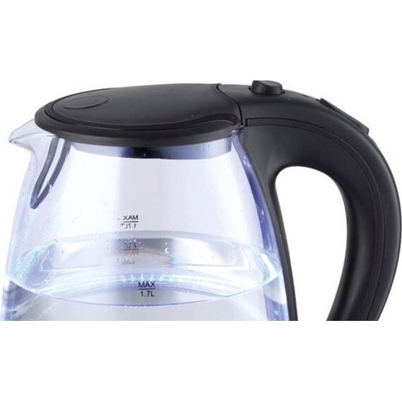 Fierbator electric LENTZ 74128, 1.7 litri, 2200W, sticla, iluminare LED, rosu - 3- Roveli
