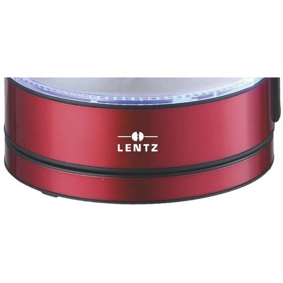 Fierbator electric LENTZ 74128, 1.7 litri, 2200W, sticla, iluminare LED, rosu - 5- Roveli