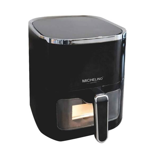 Friteuza cu aer cald 138748 Michelino, 5 litri, 1450 W, 80 °C - 200 °C, 12 programe presetate, negru - - Roveli