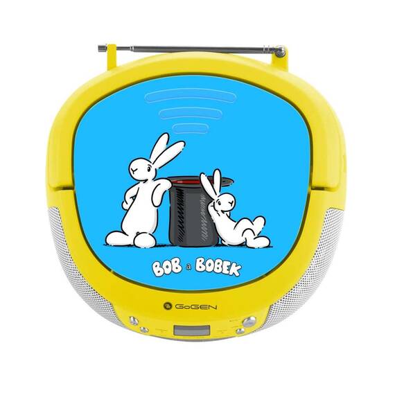 Radio CD pentru copii GoGEN BOB AND BOBEK, 2 x 0,8 W, Bluetooth, karaoke, microfon, MP 3, USB, AUX in, albastru - 2- Roveli