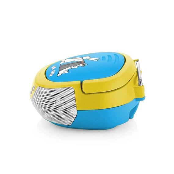 Radio CD pentru copii GoGEN BOB AND BOBEK, 2 x 0,8 W, Bluetooth, karaoke, microfon, MP 3, USB, AUX in, albastru - 6- Roveli