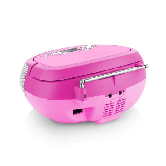 Radio CD pentru copii GoGEN BOB AND BOBEK, 2 x 0,8 W, Bluetooth, karaoke, microfon, MP 3, USB, AUX in, roz - 6- Roveli