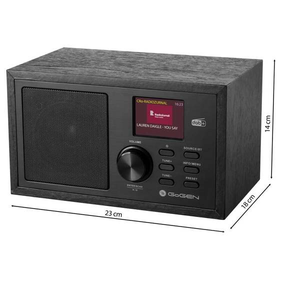 Radio GoGEN DAB 620 BTCB, 5W, DAB+/FM, Bluetooth, LCD color, ceas cu alarma, negru - 5- Roveli