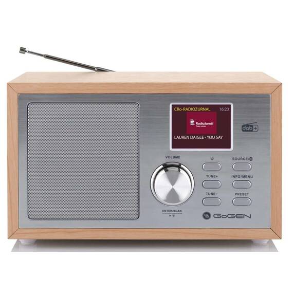 Radio GoGEN DAB 620 BTCS, 5W, DAB+/FM, Bluetooth, LCD color, ceas cu alarma, argintiu/maro - 2- Roveli