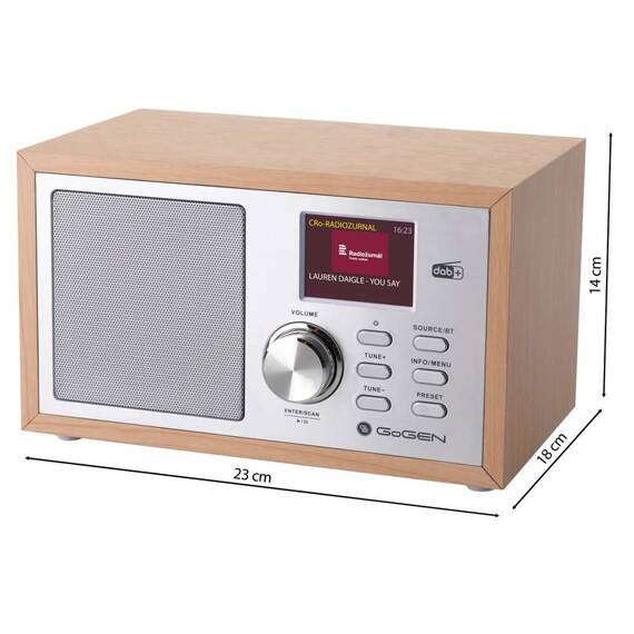 Radio GoGEN DAB 620 BTCS, 5W, DAB+/FM, Bluetooth, LCD color, ceas cu alarma, argintiu/maro - 5- Roveli