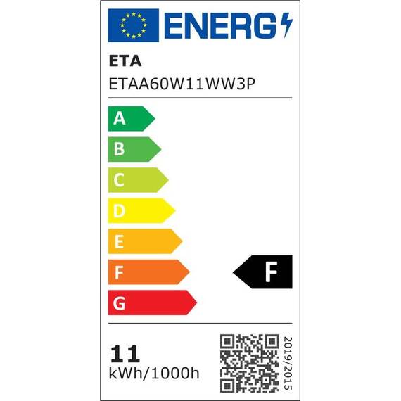 Set 3 becuri economice LED ETA EKO Classic, 11W (75W), E27, lumina calda - 2- Roveli