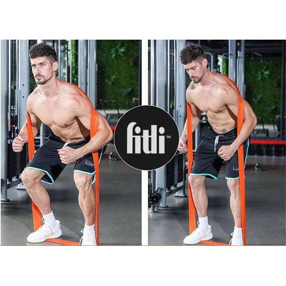 Banda elastica, banda de rezistenta pentru fitness, antrenament in sala de gimnastica, gimnastica de recuperare, Latex, 208 cm, 41-103kg, Portocaliu - 4- Roveli