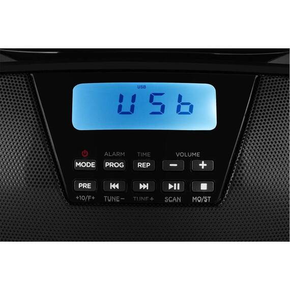 Radio CD Player ECG CDR 550, 2 x 1.5 W RMS, tuner FM cu memorie 40 de posturi,USB, negru - 7- Roveli