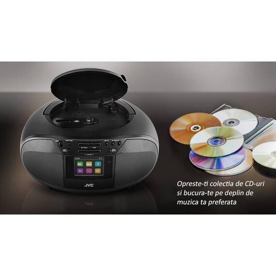 Radio cu CD JVC RD-E664B-DAB, 2x2.5W RMS, Bluetooth, USB, afisaj LCD, ceas, telecomanda, negru - 14- Roveli