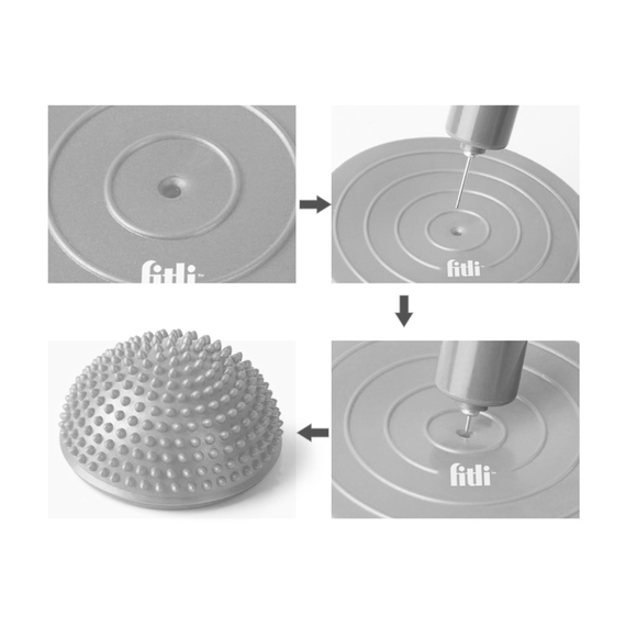 Set doua emisfere senzoriale pentru exercitii de echilibru, pompa inclusa, 16 cm, FitLi, gri - 13- Roveli